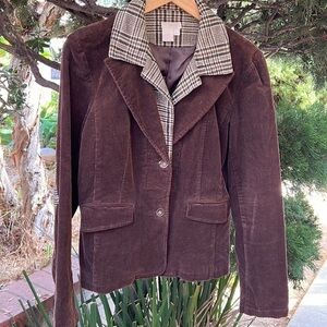 Papaya vintage‎ corduroy fitted blazer with elbow patches Women’s size M brown